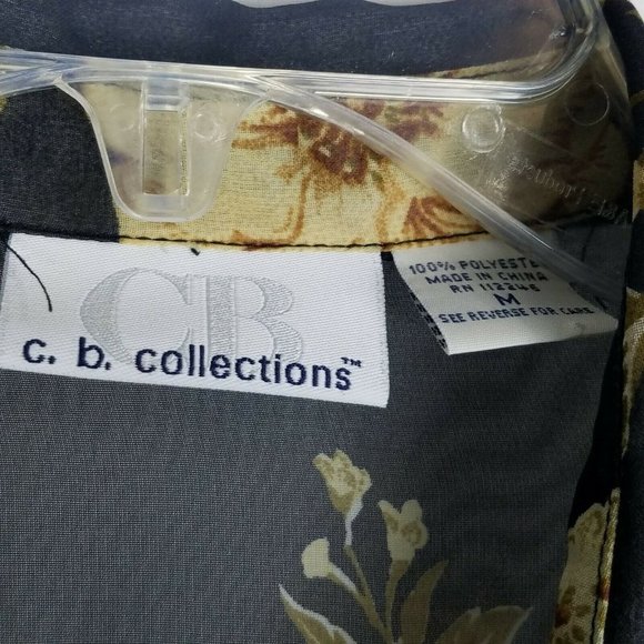 CB Collections Black Button Down Shirt ~ Sz M - Picture 5 of 6